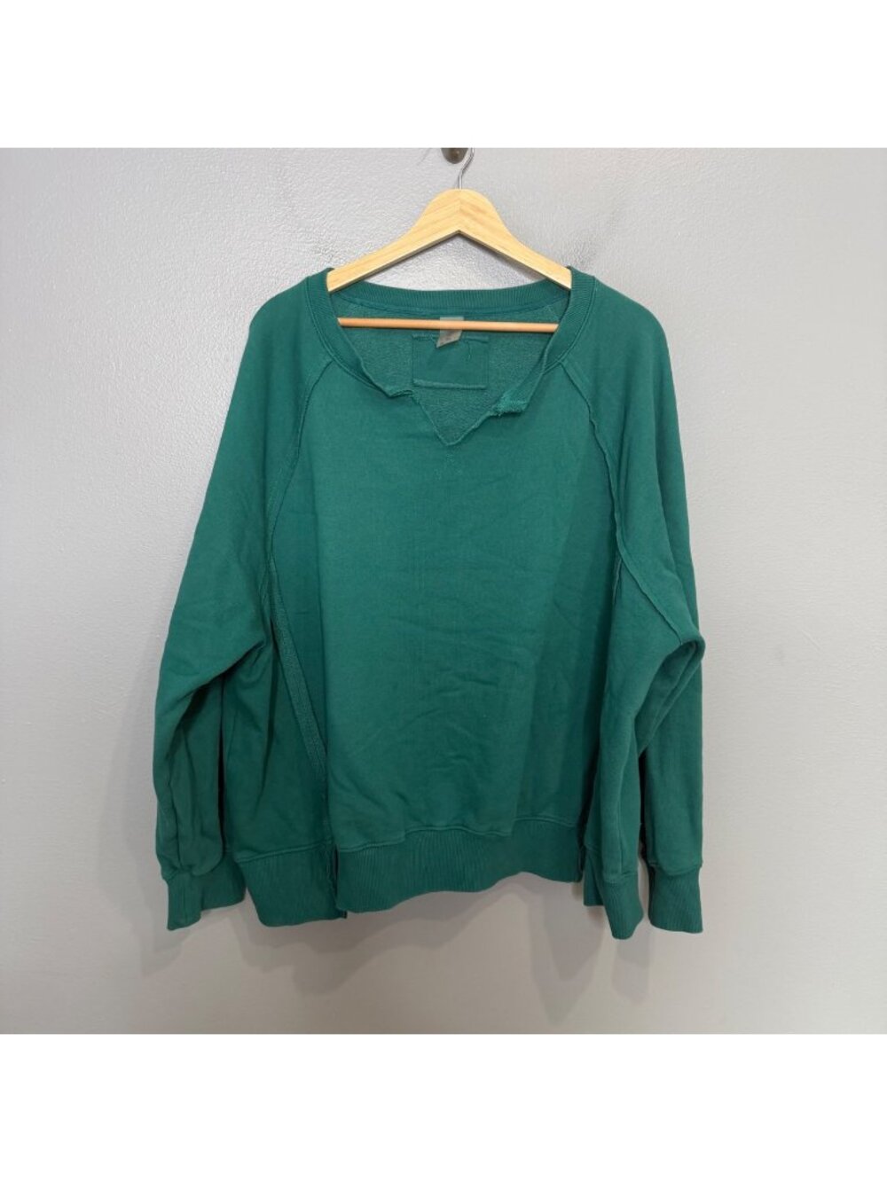 AS REVIVAL ALTAR'D STATE oversized split neck sweatshirt in teal size XL